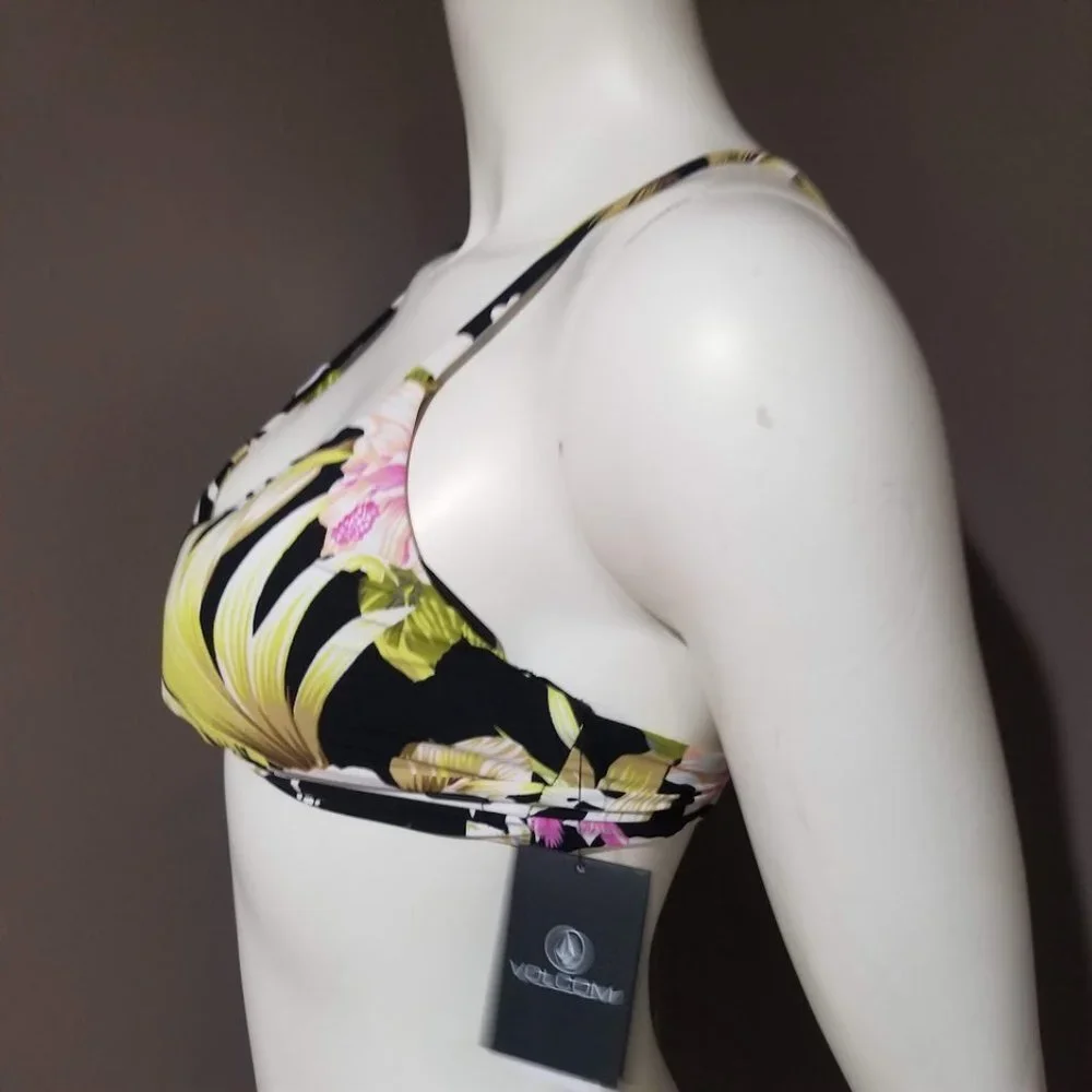 Volcom Shore She Can Scoop-Neck Bikini Top Size Small
